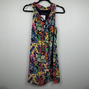 La Roque silk blend floral sleeveless shift dress-XS